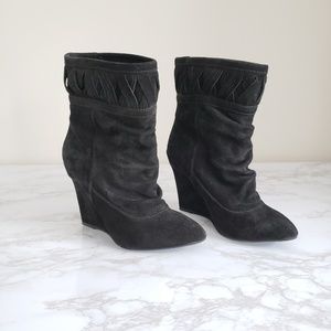 H&M Suede Wedge Boots